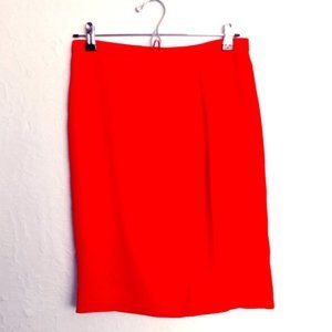J. CREW Pencil Skirt, wrap look, deep coral, sz 2